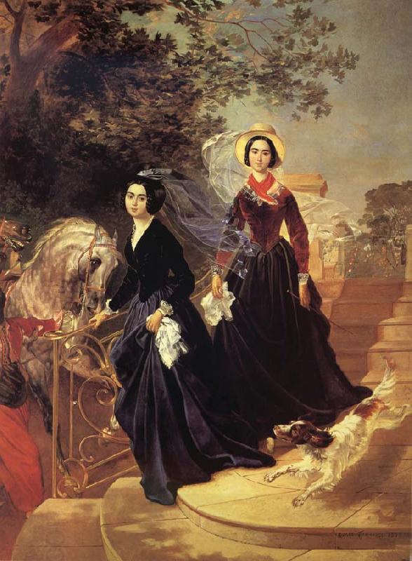 Karl Briullov Portrait of The Shishmariov sisters,Olga and Alexandra China oil painting art